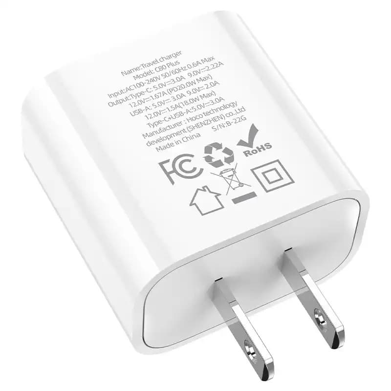 HOCO C80 Plus Wall Mobile Charger PD + QC3.0 US view 2