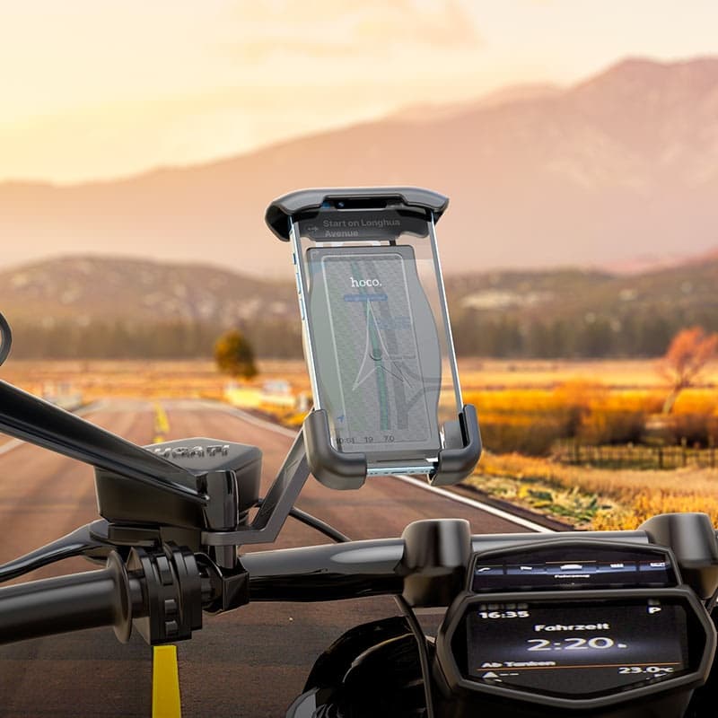 HOCO CA119 Follow Motorcycle Phone Holder – Rearview Mirror Mount For 4.5–7″ Devices view 5