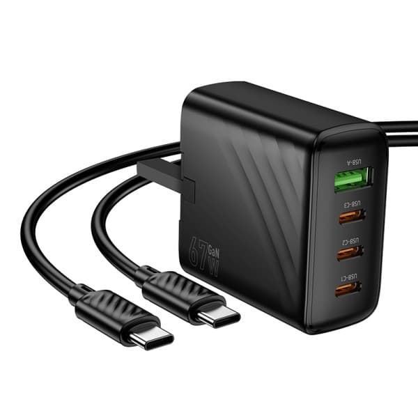 Hoco CS27B PD 67 Watt GaM Wall Charger Set With Type C Cable view 3