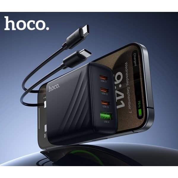 Hoco CS27B PD 67 Watt GaM Wall Charger Set With Type C Cable view 4