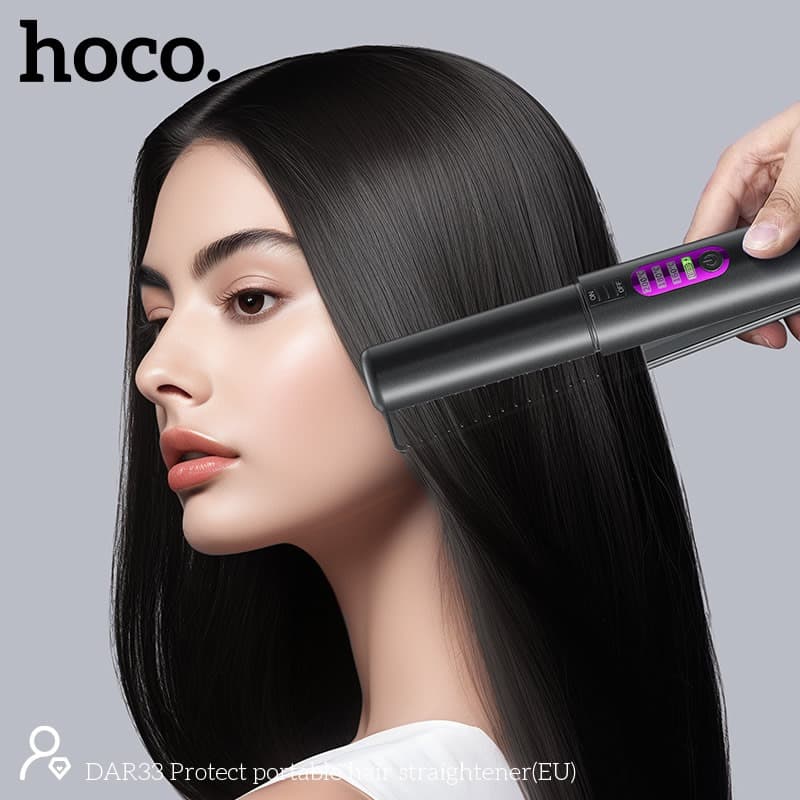 Hoco DAR33 5000mAh Rechargeable Portable Hair Straightner view 3