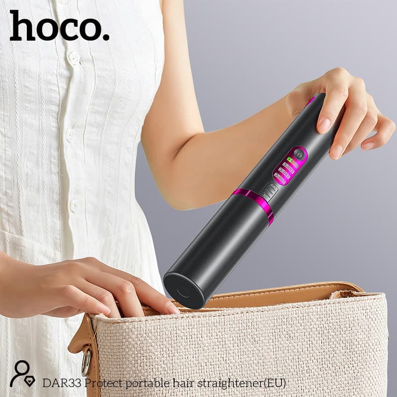 Hoco DAR33 5000mAh Rechargeable Portable Hair Straightner view 2