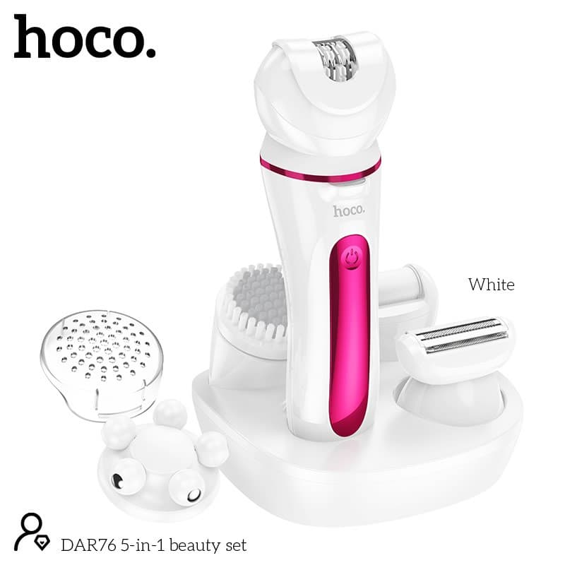 Hoco DAR76 5 In 1 Beauty Set Shaver Epilator Exfoliator Massage Cleansing Head