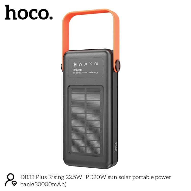 HOCO DB33 Plus Rising 30000mAh 22.5W+PD20W Sun Solar Portable Powerbank