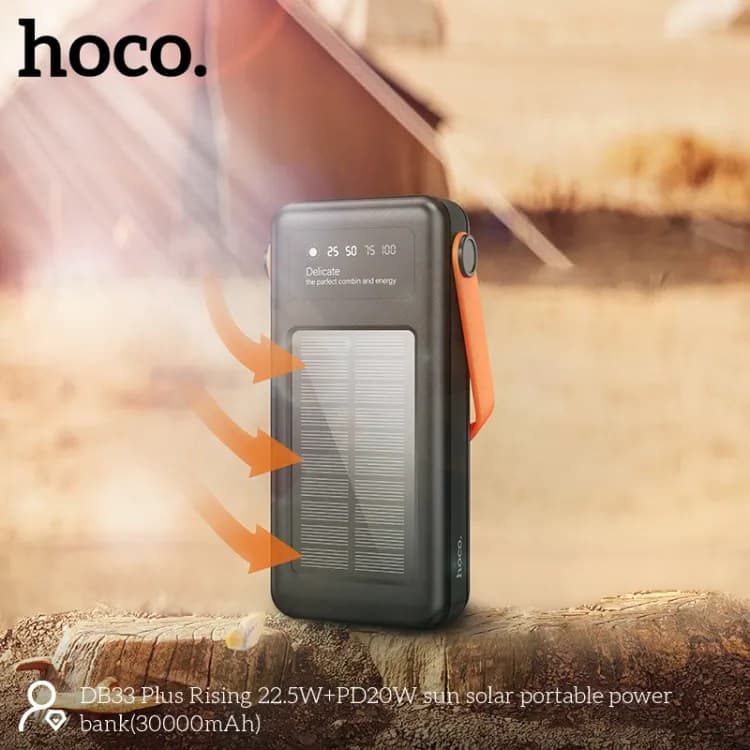 HOCO DB33 Plus Rising 30000mAh 22.5W+PD20W Sun Solar Portable Powerbank view 2