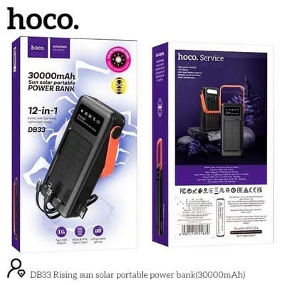 Hoco DB33 Solar Charging Portable Power Bank 30000mAh view 6