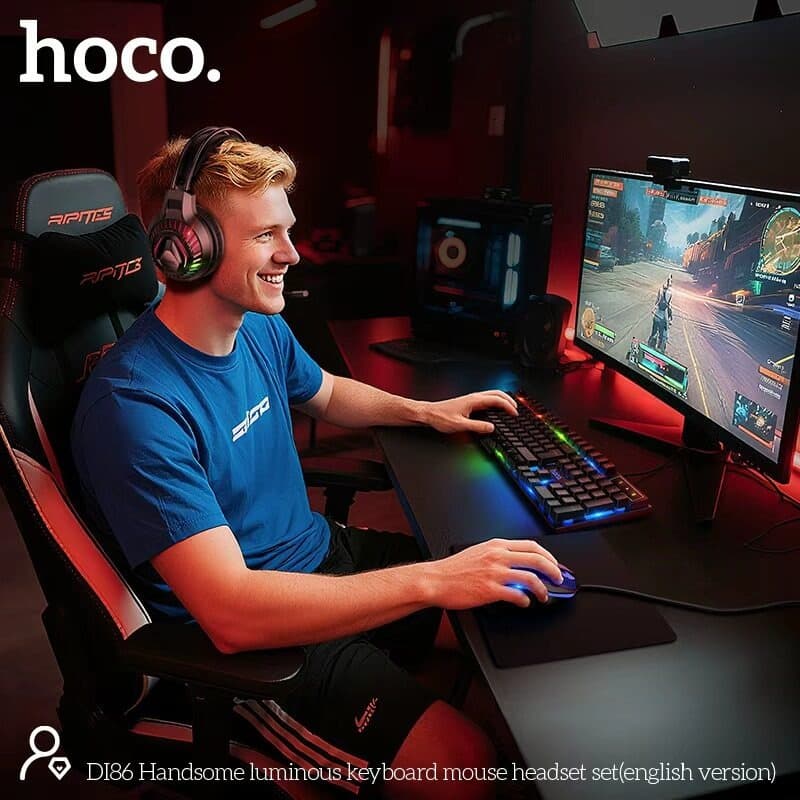 Hoco DI86 4 In 1 Gaming Set Headphone Mouse Keyboard Mousepad view 3