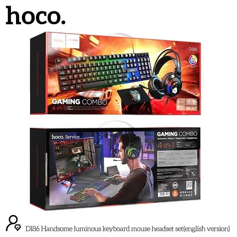 Hoco DI86 4 In 1 Gaming Set Headphone Mouse Keyboard Mousepad view 4