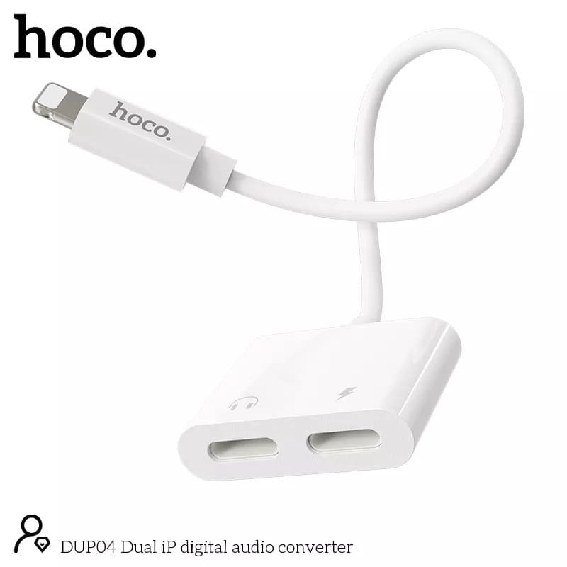 Hoco DUP04 Headphone Adapter Dual Lightning To Lightning IP Digital Audio Converter Adapter