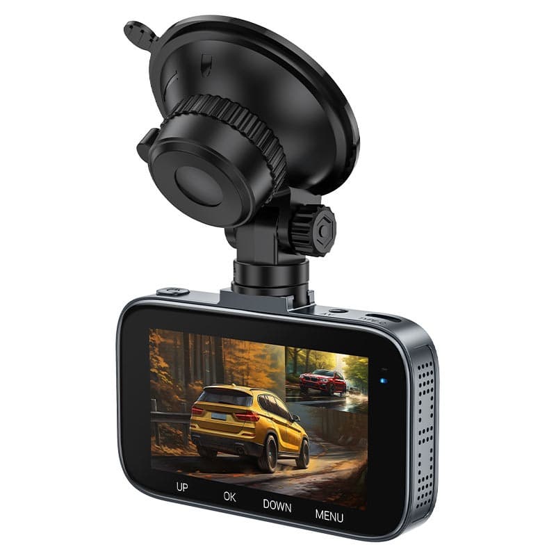 HOCO DV6 Dual-Channel Dash Cam Front 1080p + Rear 720p, 3″ IPS Screen