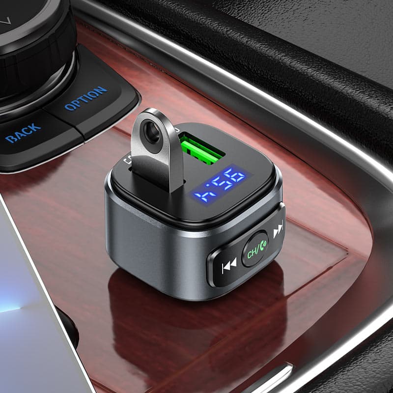 HOCO E67 QC3.0 Car Charger With Wireless FM Transmitter view 2