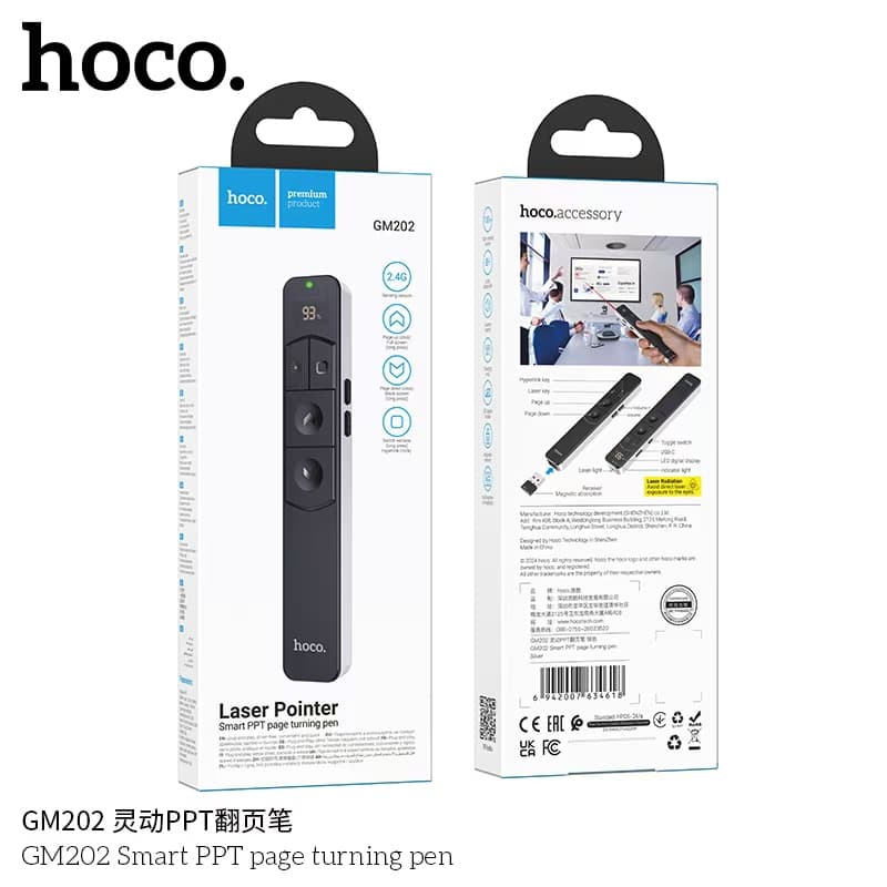 Hoco GM202 Laser Pointer Smart PPT Page Turning Pen Presenter view 4
