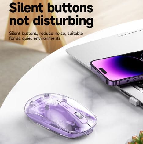 Hoco GM29 2.4g Bluetooth Dual Mode Silent Wireless Transparent Mouse view 4