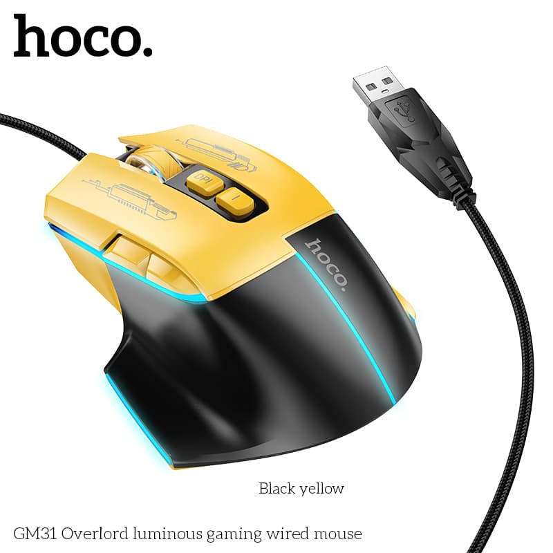 HOCO GM31 Overlord Luminous Wired Gaming Mouse