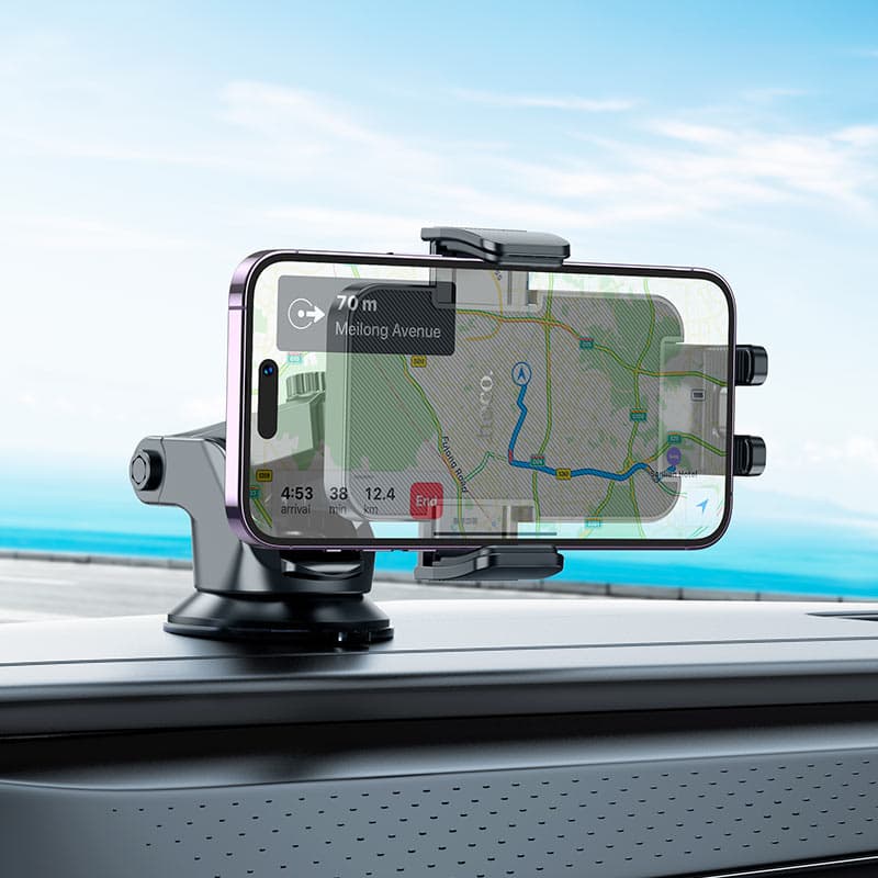 Hoco H37 Car Phone Holder Press Type Clamp Mount For 4.5–7 Inch Smartphones view 3
