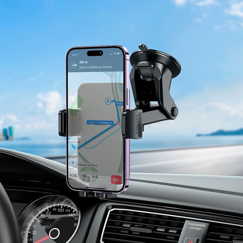 Hoco H37 Car Phone Holder Press Type Clamp Mount For 4.5–7 Inch Smartphones view 2