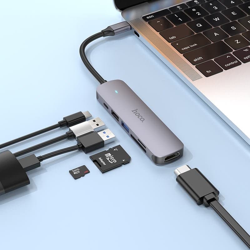 Hoco HB28 Type C Hub HDTV + PD + USB3.0 + USB2.0 + SD + TF