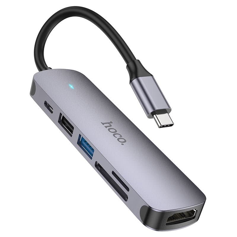 Hoco HB28 Type C Hub HDTV + PD + USB3.0 + USB2.0 + SD + TF view 2