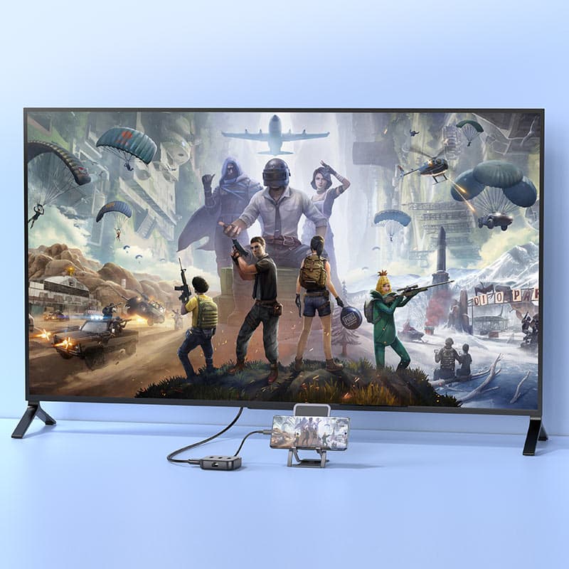 Hoco HB37 Type-C Hub HDTV + RJ45 + USB-A3.0 + 2 × USB-A2.0 + Type-C view 3