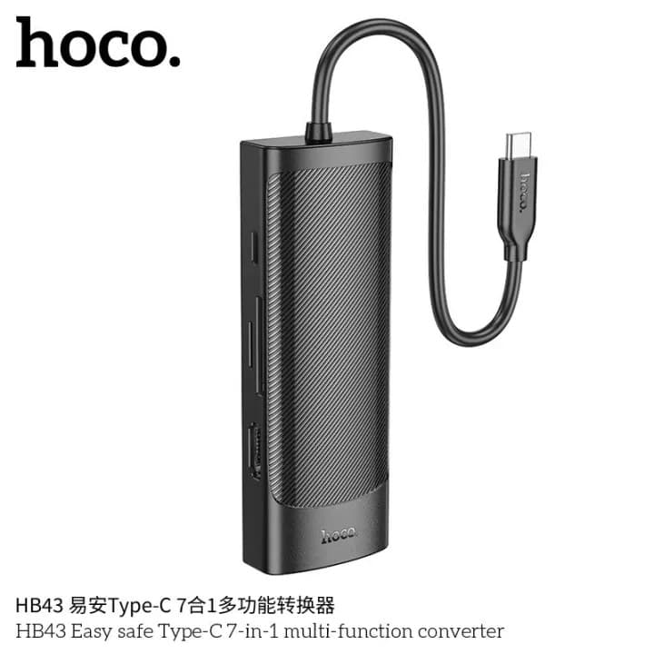 Hoco HB43 Easy Safe Type C 7 In 1 Multifunction Adapter