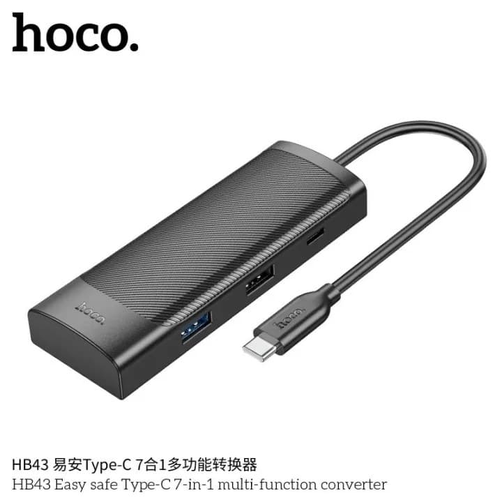 Hoco HB43 Easy Safe Type C 7 In 1 Multifunction Adapter view 2