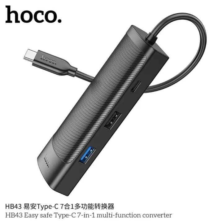 Hoco HB43 Easy Safe Type C 7 In 1 Multifunction Adapter view 3