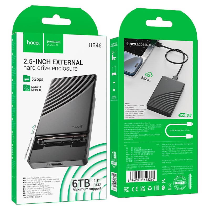 Hoco HB46 Hard Drive Enclosure 2.5 Inches SATA USB A 3.0 view 3