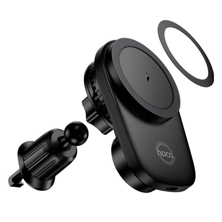 Hoco HW36 Electric Rotating Magnetic Wireless Fast Charging Car Air Outlet Phone Holder view 2