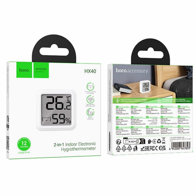 Hoco HX40 Digital Clock Atmospheric Monitor Hygrothermometer view 4