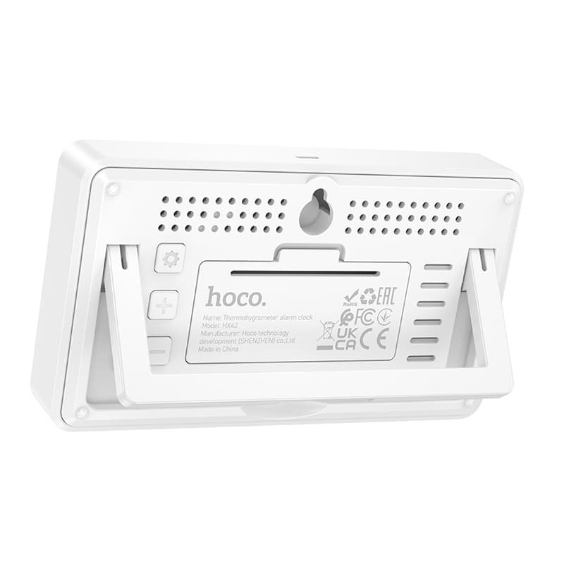 HOCO HX42 Indoor Thermometer & Hygrometer Clock — LCD Display Temperature & Humidity Monitor With Alarm Function view 3