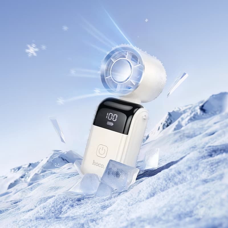 Hoco HX606 3 In 1 Handheld And Desktop Portable Fan With Speed Adjustment & LED Digital Display view 4