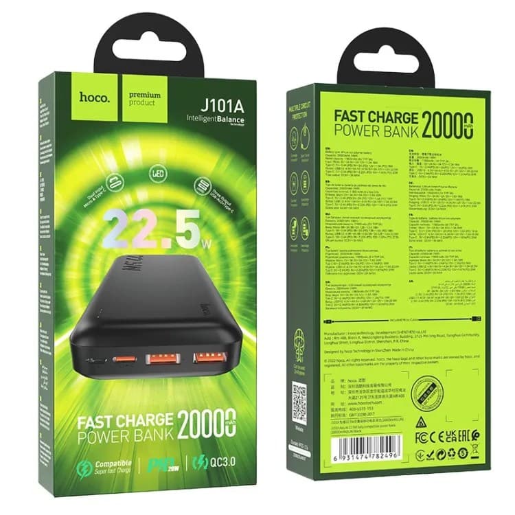 Hoco J101A Astute 22.5W Full Compatible Power bank 20000mAh view 3