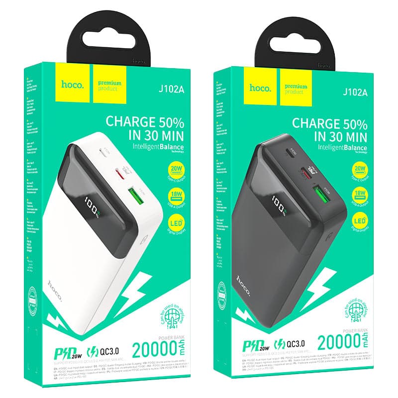 Hoco J102A PD20W + QC3.0 20000mAh Powerbank view 4