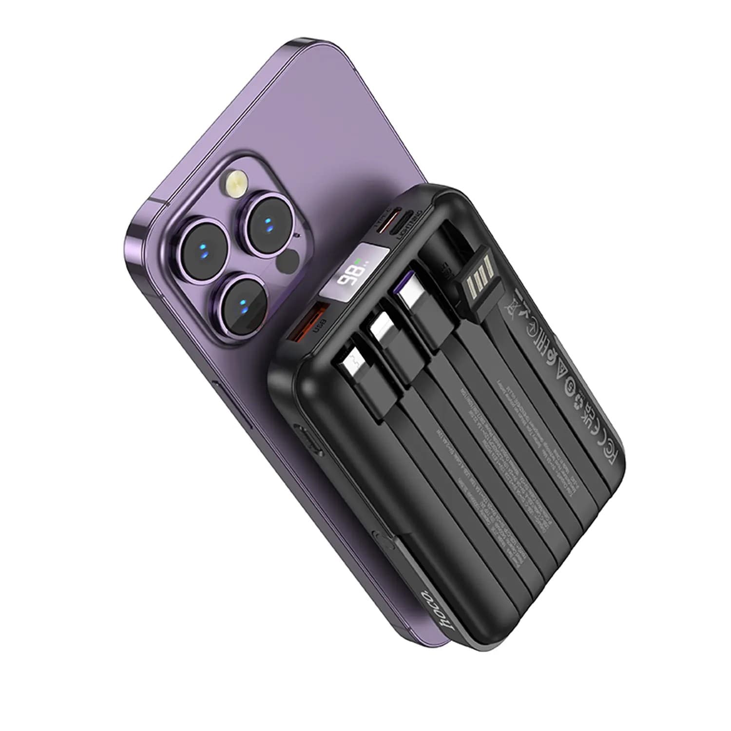Hoco J135 22.5W+PD20W 4 Cables 10000mAh Wireless Powerbank view 4