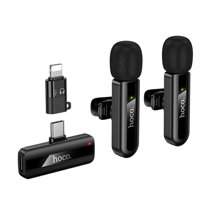 Hoco L20A Type-C And 8 Pin Dual Mic Lavalier Wireless Microphone