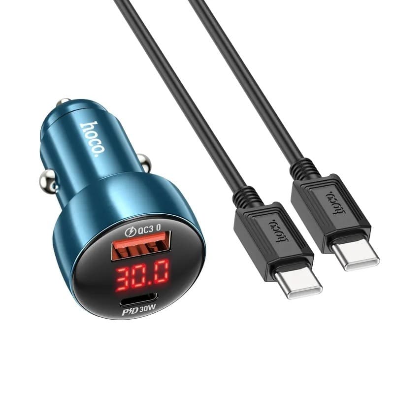 Hoco Leader Z50 Car Charger USB QC 3.0 With Type C Cable PD 48W