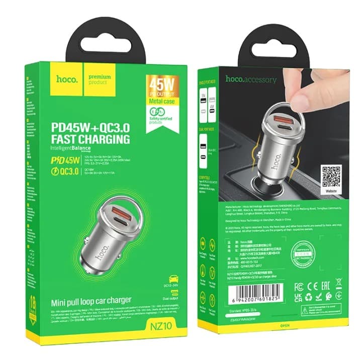 Hoco NZ10 Car Charger Type C PD 45W view 3