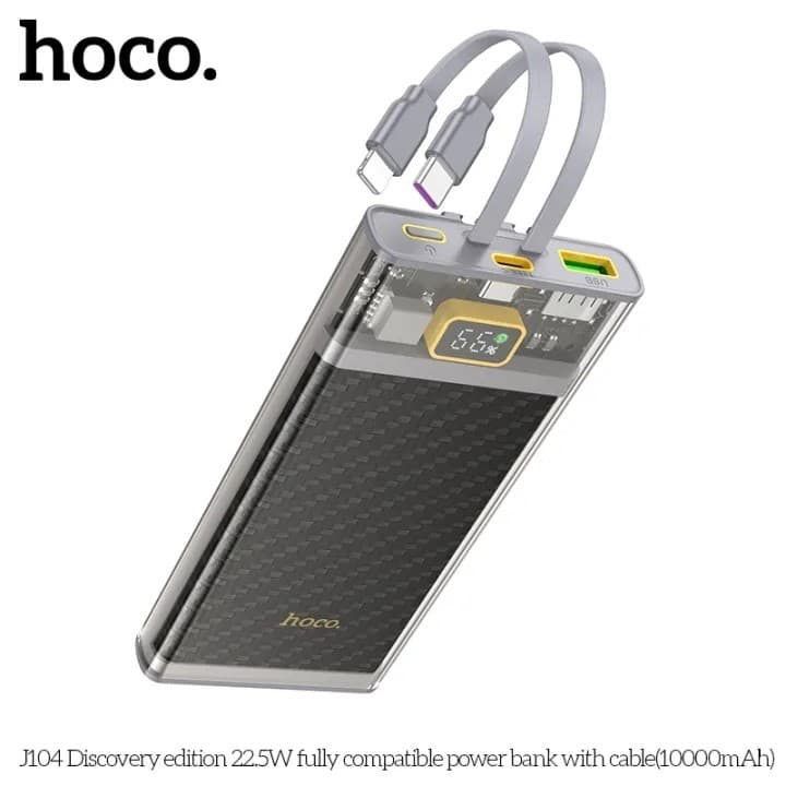 Hoco Portable J104 (10000mAh) Powerbank With Cable