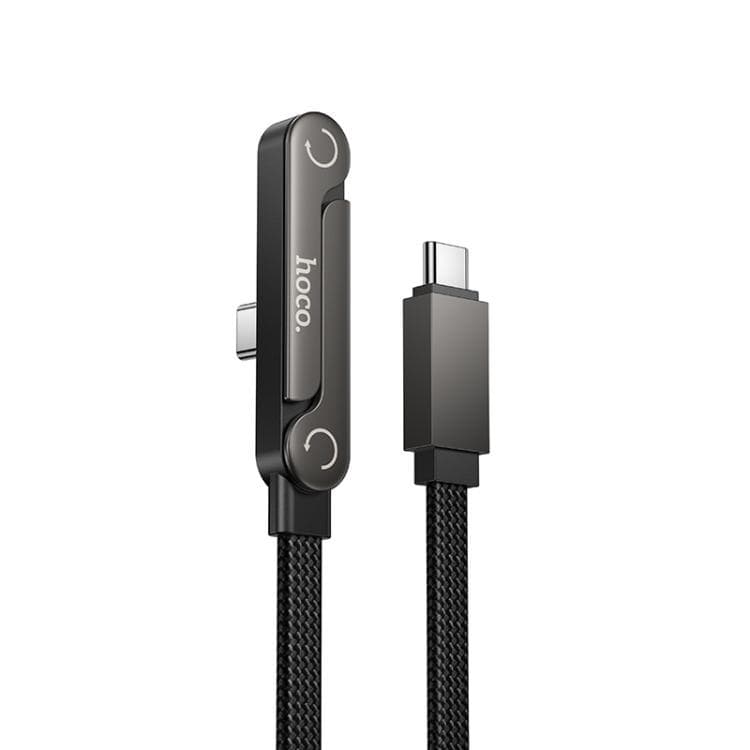 Hoco U150 60W Type-C To Type-C Charging Cable With Folding Stand (1.2m, Black)