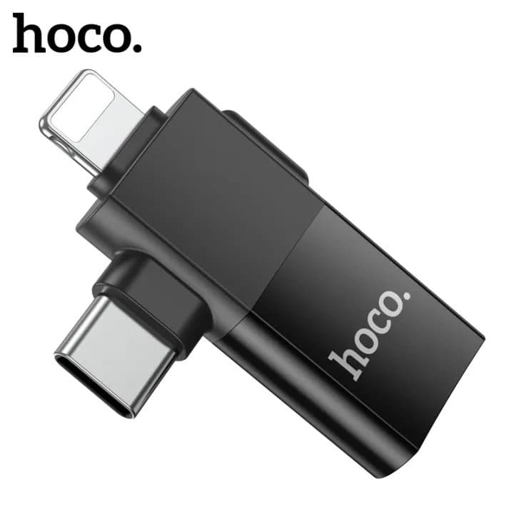 Hoco UA17 iOS /Type C Male To USB Female 2 In 1 Adapter For Converter Date Transmission OTG Adapter