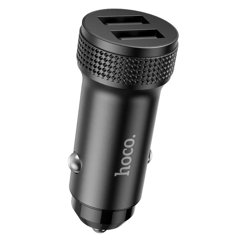 Hoco Z49 Car charger With dual USB A 12W Port.