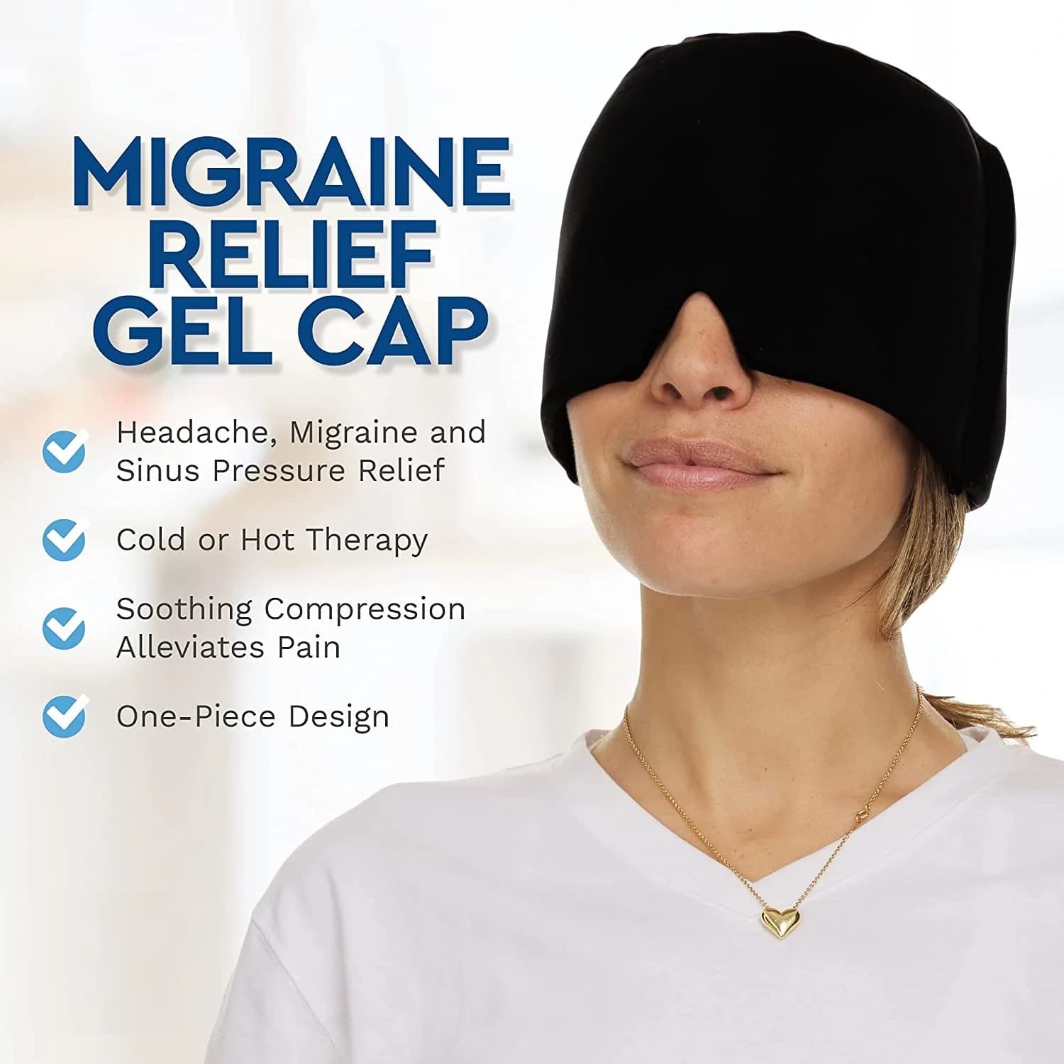 Hot & Cold Compress Therapy Gel Migraine Headache Relief Cap