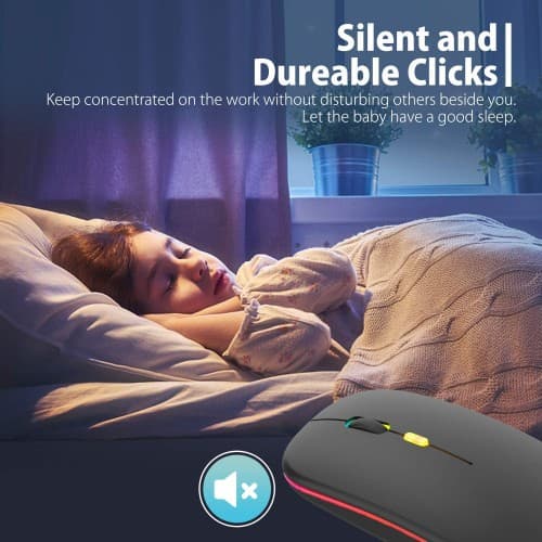 HP W10 LED Wireless Optical Rechargeable Mouse Silent Click 2.4G view 2