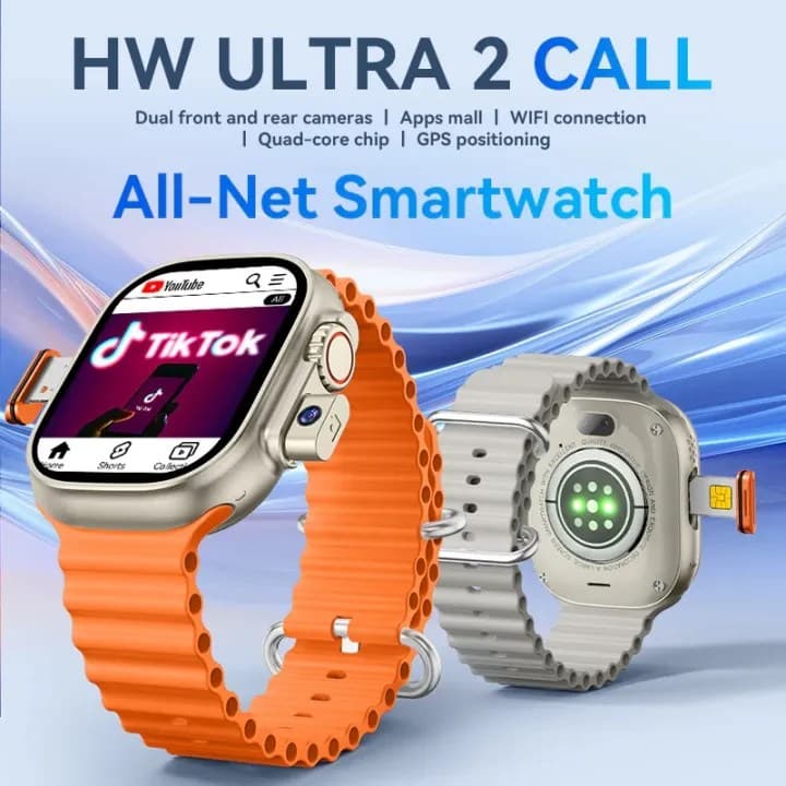 HW Ultra 2 Call 5G Android Watch Dual Camera Sim Card WIFI GPS
