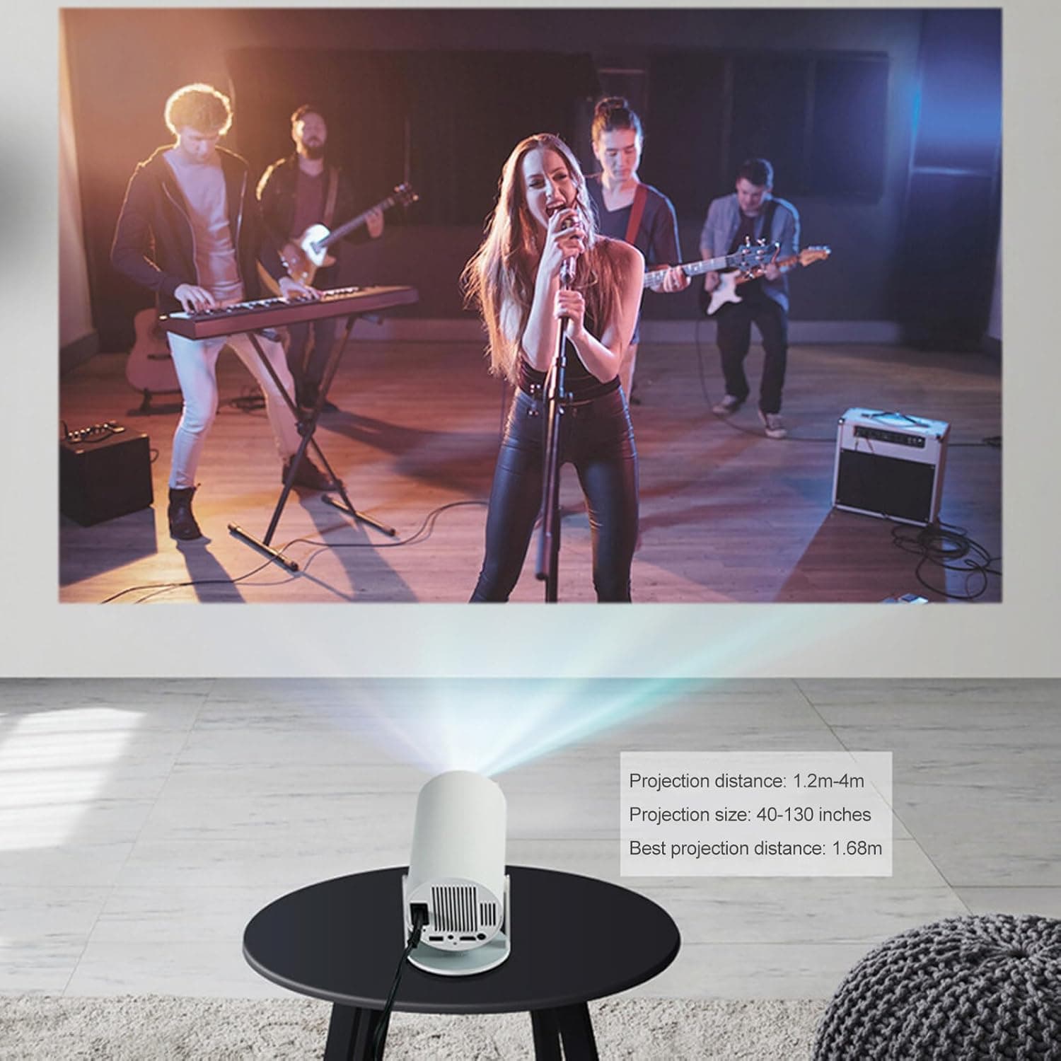 HY300 Mini Projector Android 11 WiFi6 Auto Correction Rotatable For Phone Laptop view 4