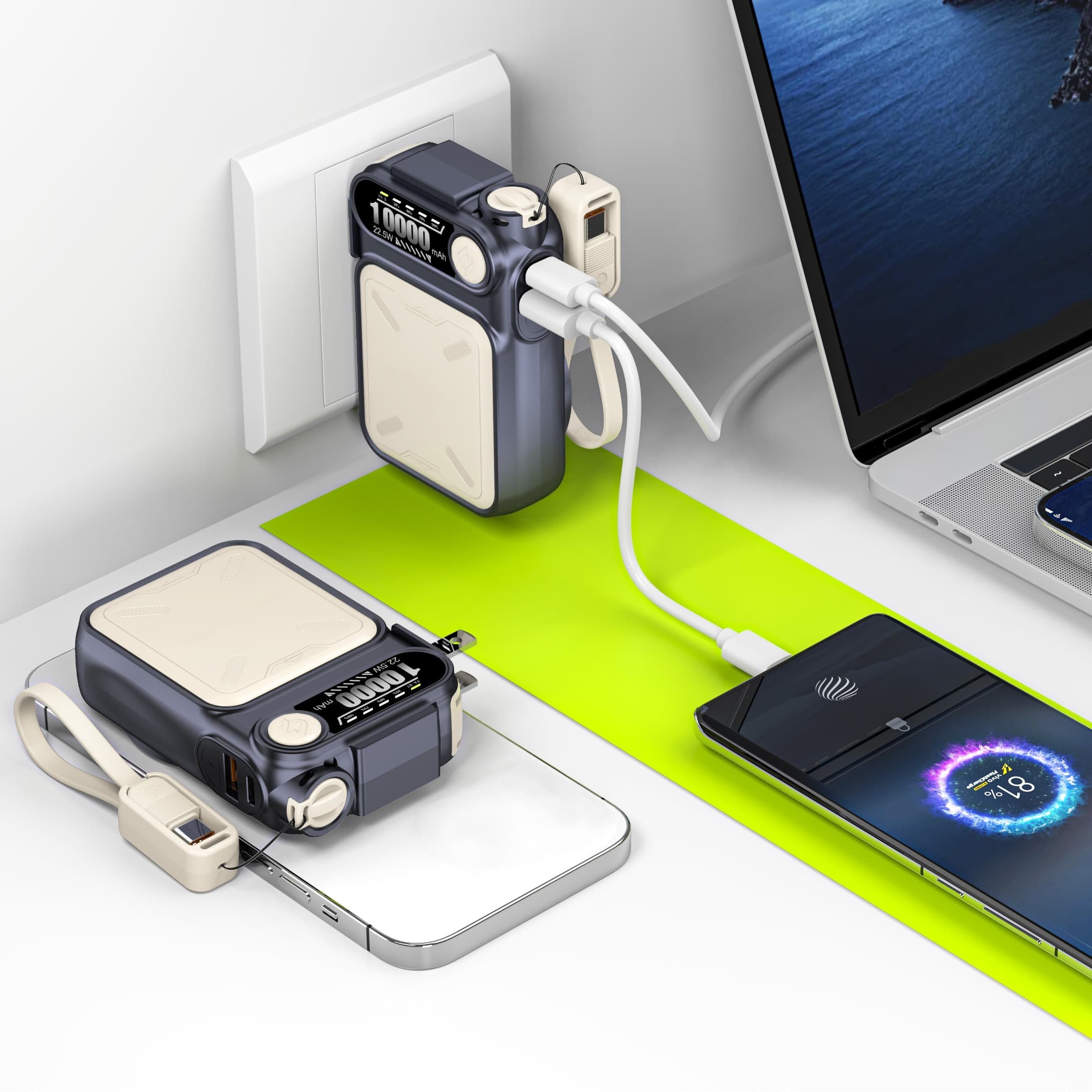 Inotek TEK-290 10000mAh Magnetic Wireless Powebank With Built-in USB-C Cable & 22.5W PD Fast Charging view 3