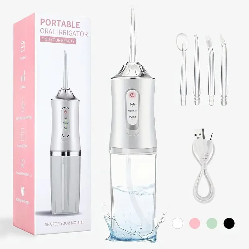 IPX7 Portable Dental Water Flosser | 3 Speed Oral Irrigator (Soft/Normal/Pulse) for Teeth Whitening , Braces & Orthodontic Care