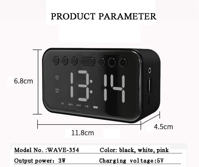 JEDEL Wave 354 Wireless Alarm Clock Speaker view 2