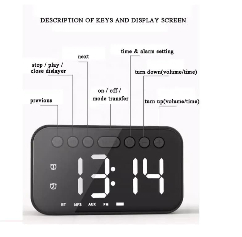 JEDEL Wave 354 Wireless Alarm Clock Speaker view 3