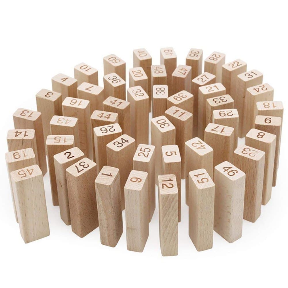 Jenga Number Wooden Blocks 54 Pieces view 3